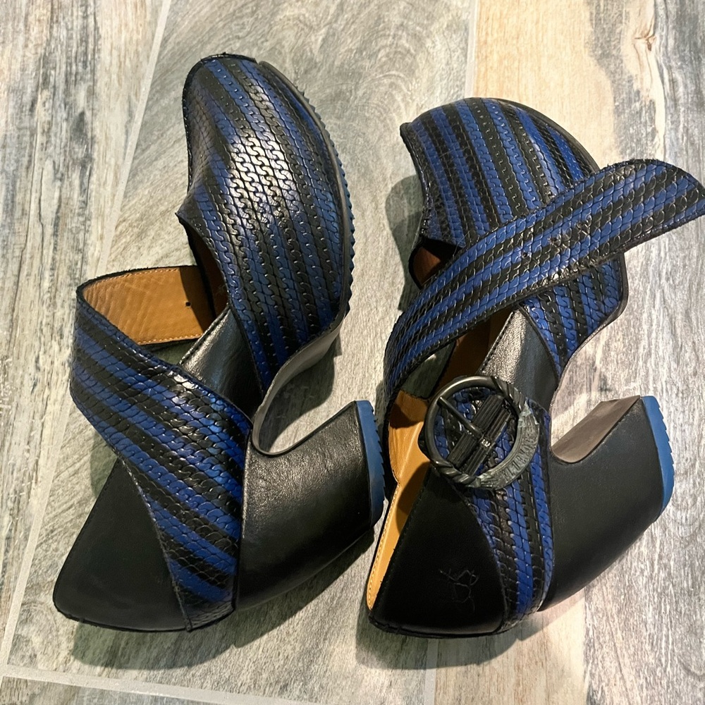 fleuvog prepares—leader (blue + black) platforms